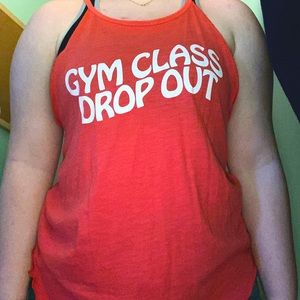 Size Small PINK “Gym Class Dropout” Tank